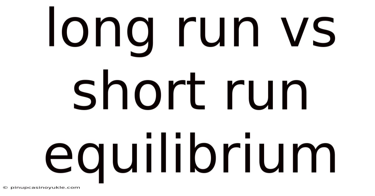 Long Run Vs Short Run Equilibrium