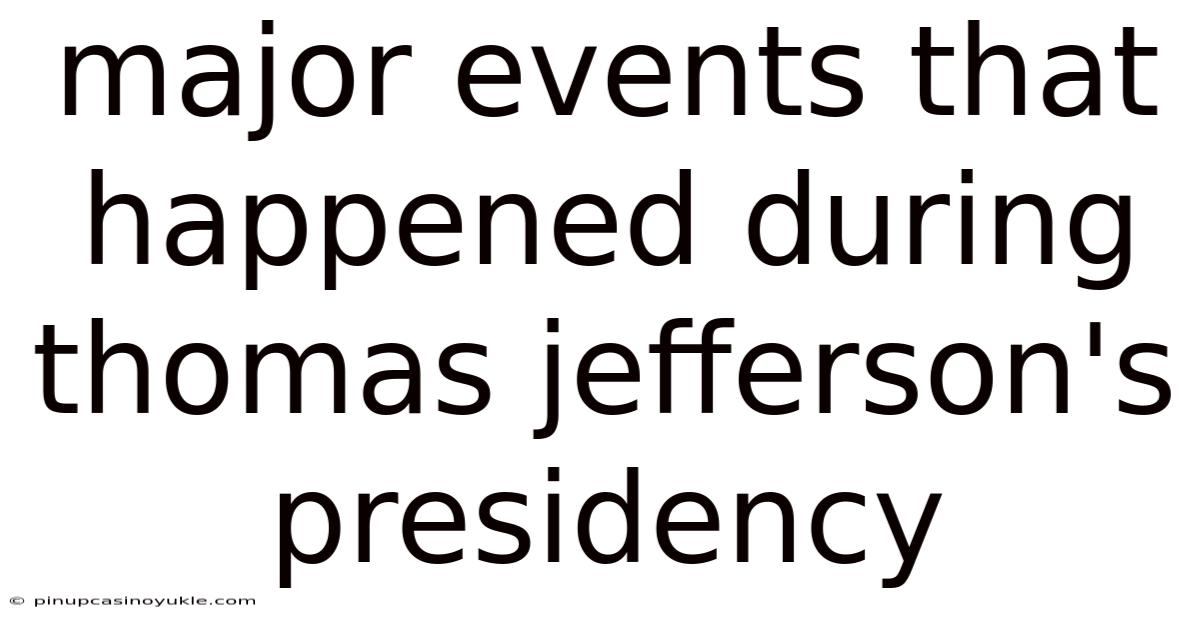 Major Events That Happened During Thomas Jefferson's Presidency