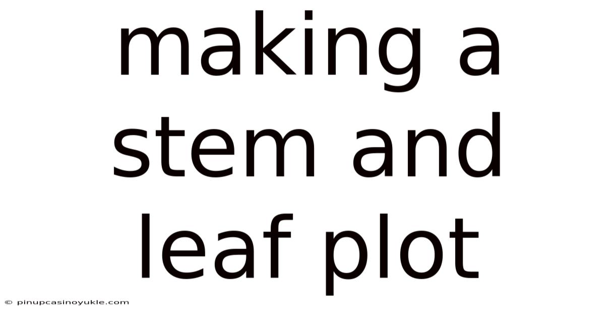 Making A Stem And Leaf Plot