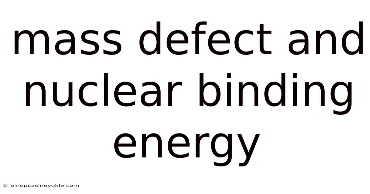 Mass Defect And Nuclear Binding Energy