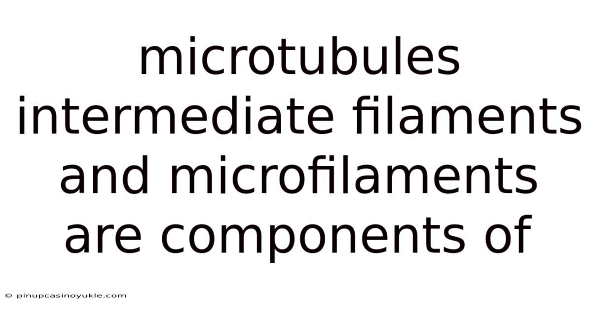 Microtubules Intermediate Filaments And Microfilaments Are Components Of