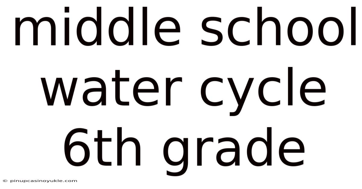 Middle School Water Cycle 6th Grade