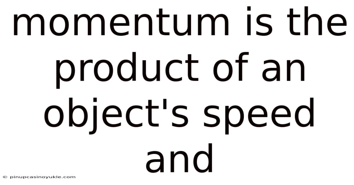 Momentum Is The Product Of An Object's Speed And