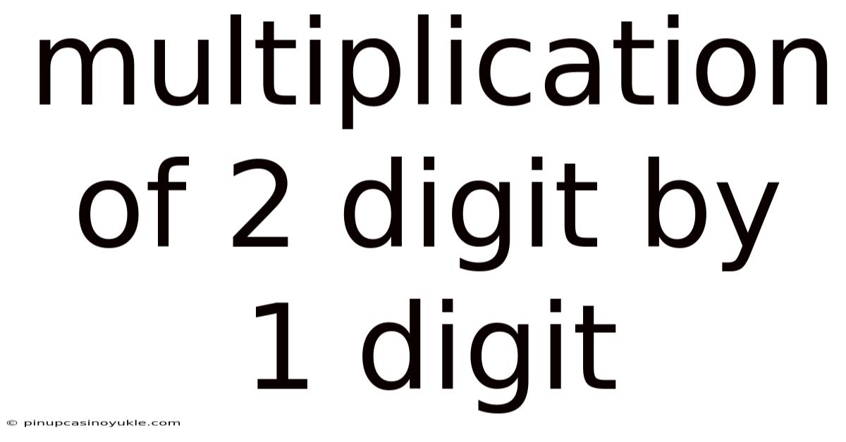 Multiplication Of 2 Digit By 1 Digit