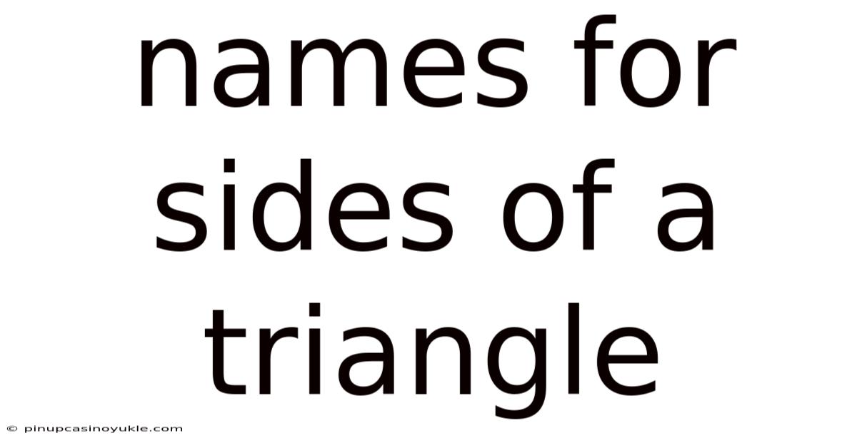 Names For Sides Of A Triangle