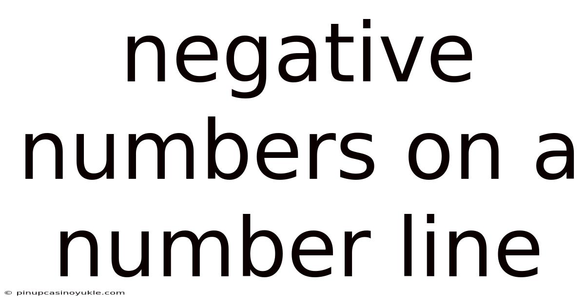 Negative Numbers On A Number Line