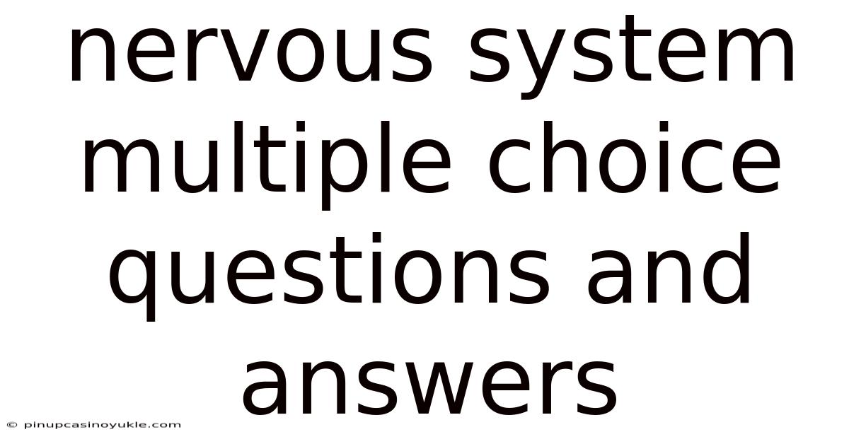 Nervous System Multiple Choice Questions And Answers