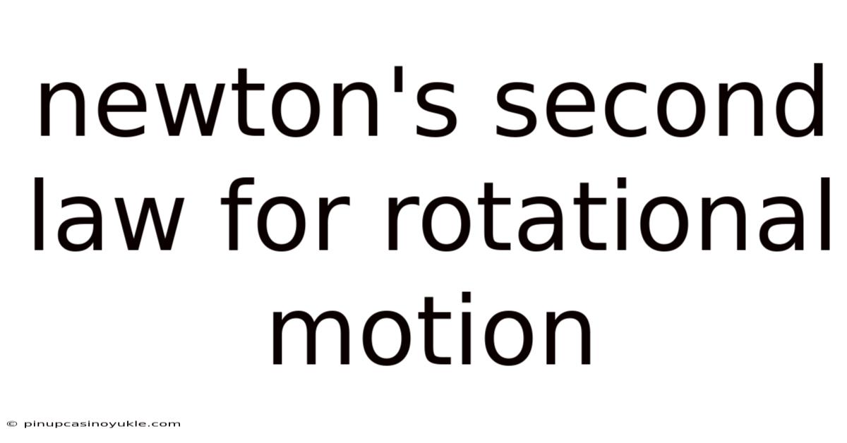 Newton's Second Law For Rotational Motion