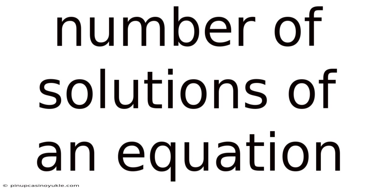 Number Of Solutions Of An Equation