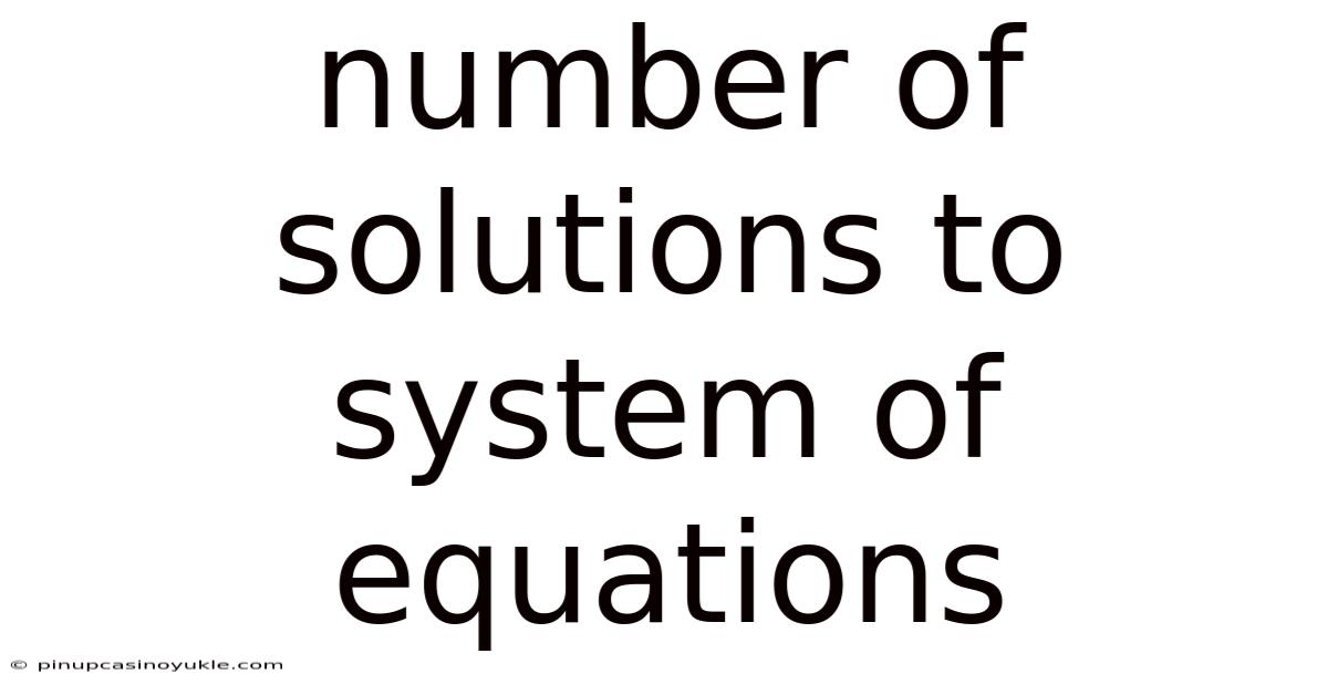 Number Of Solutions To System Of Equations