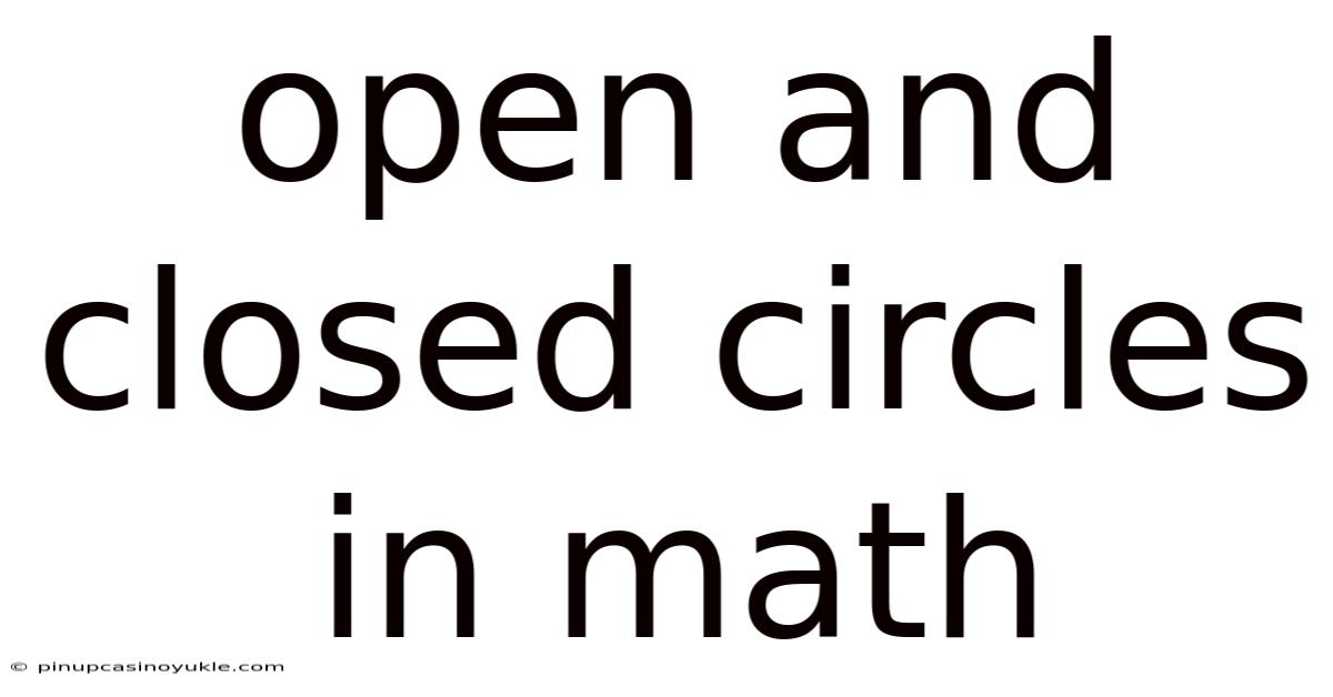 Open And Closed Circles In Math