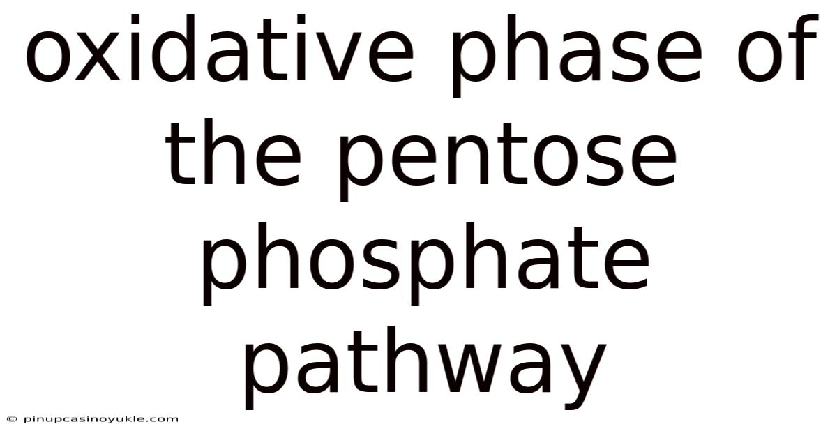 Oxidative Phase Of The Pentose Phosphate Pathway