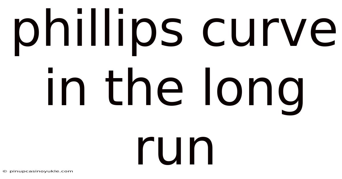Phillips Curve In The Long Run