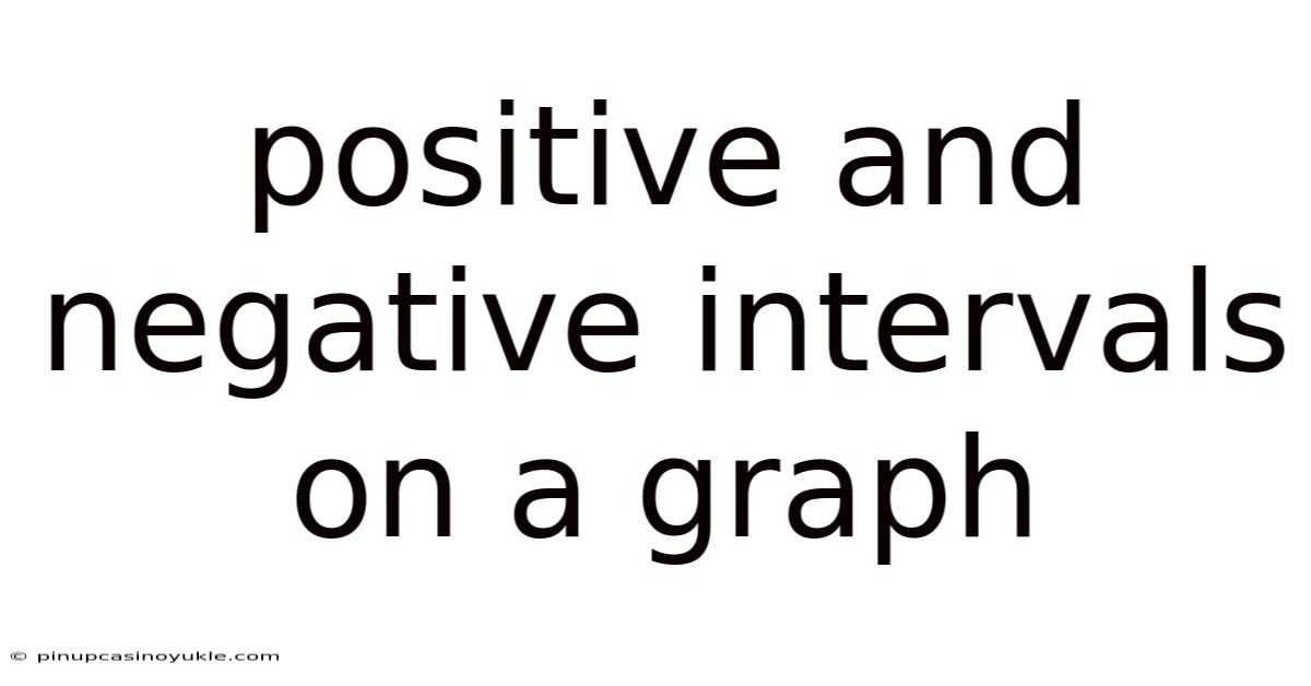 Positive And Negative Intervals On A Graph