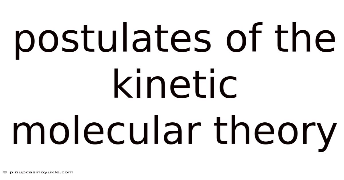 Postulates Of The Kinetic Molecular Theory
