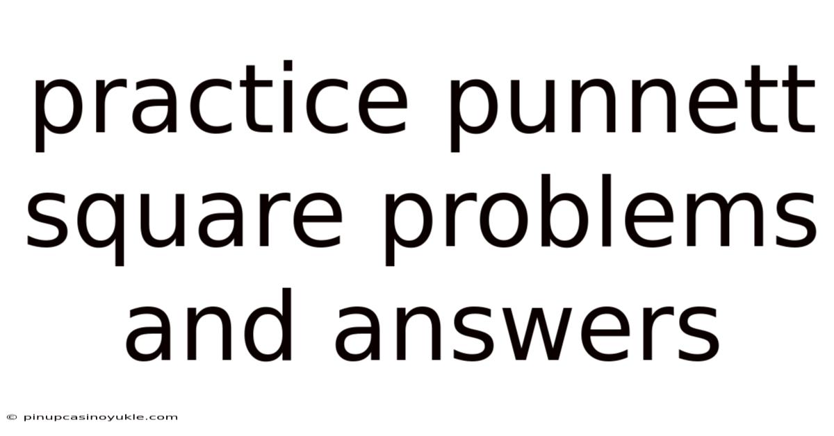 Practice Punnett Square Problems And Answers