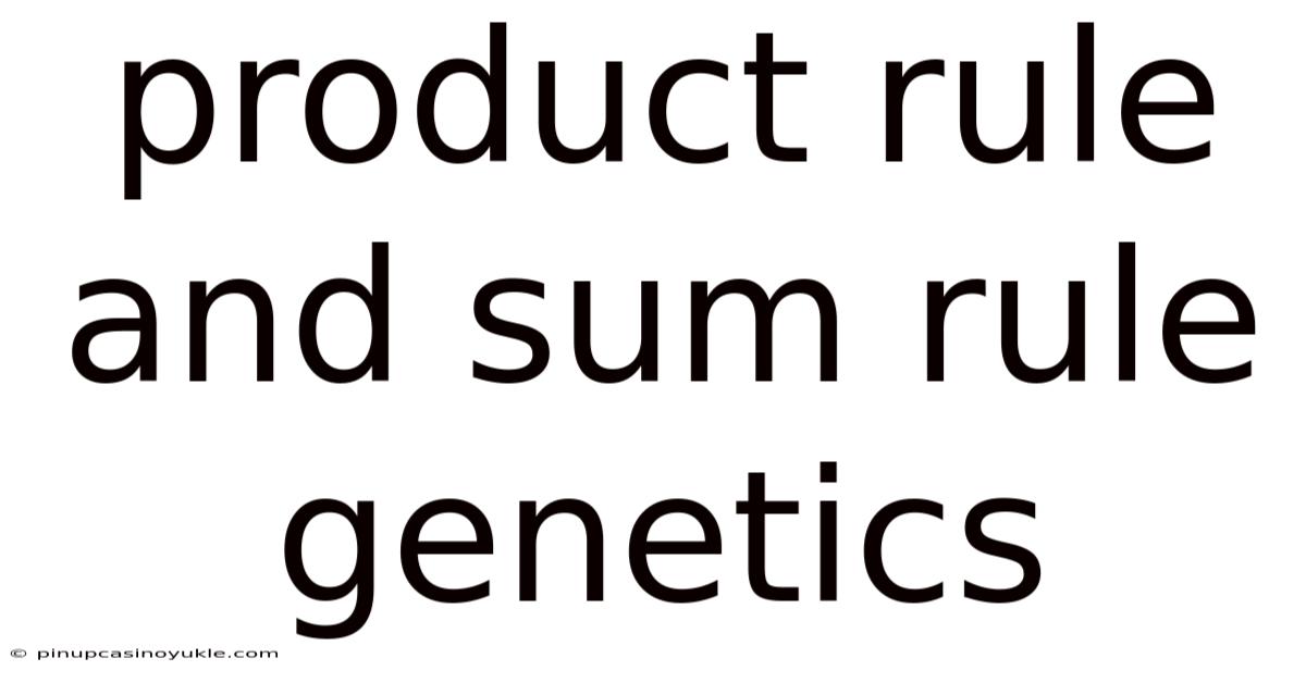 Product Rule And Sum Rule Genetics