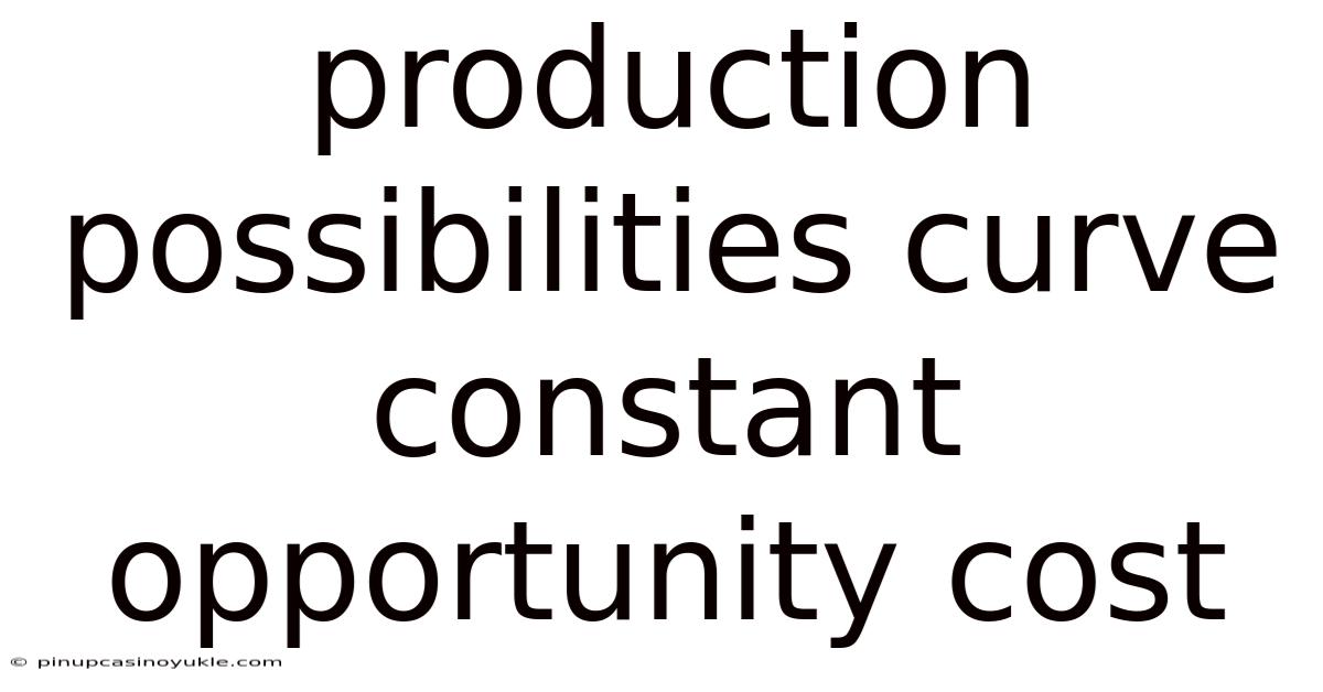 Production Possibilities Curve Constant Opportunity Cost