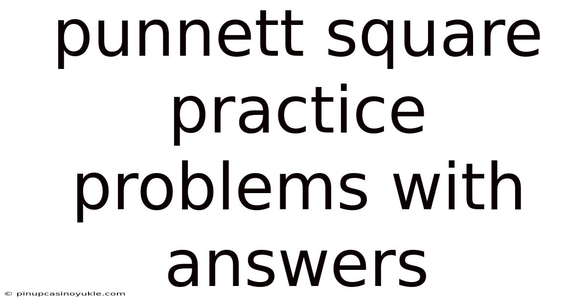Punnett Square Practice Problems With Answers