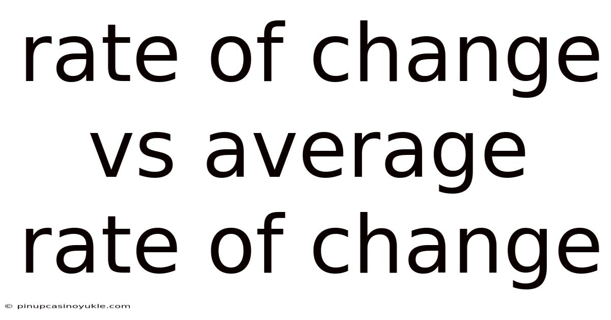Rate Of Change Vs Average Rate Of Change