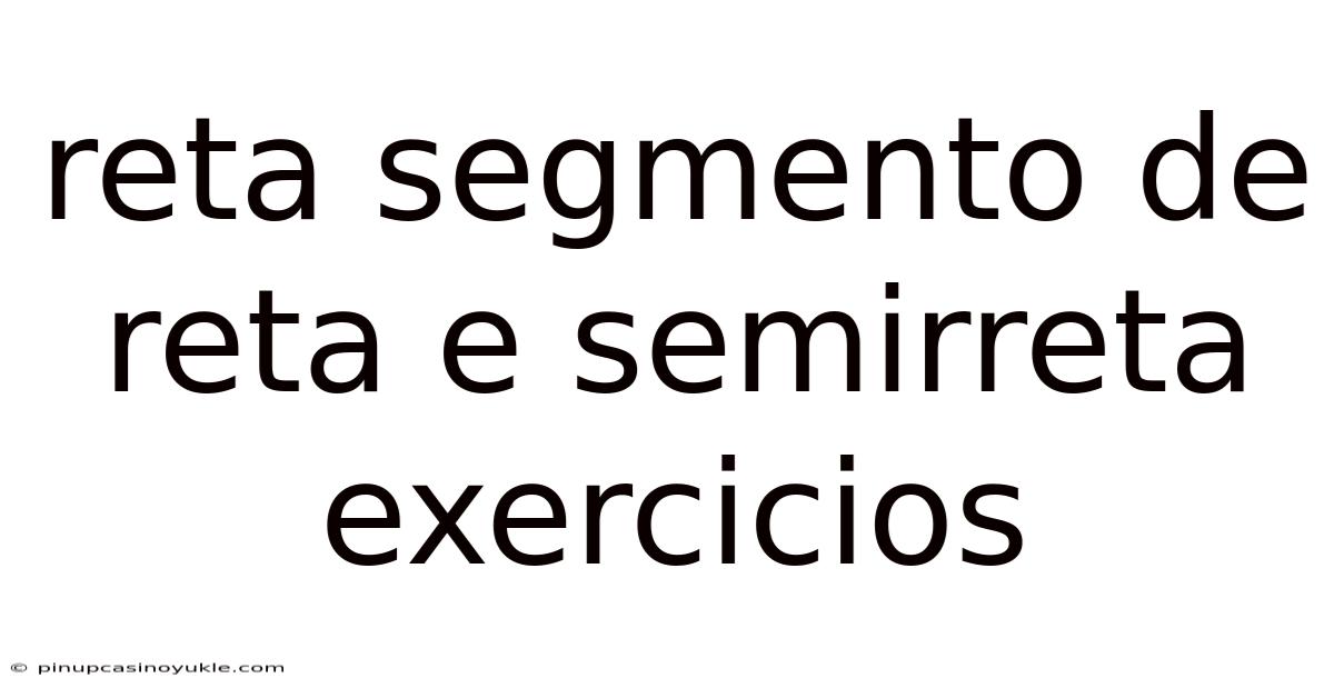 Reta Segmento De Reta E Semirreta Exercicios