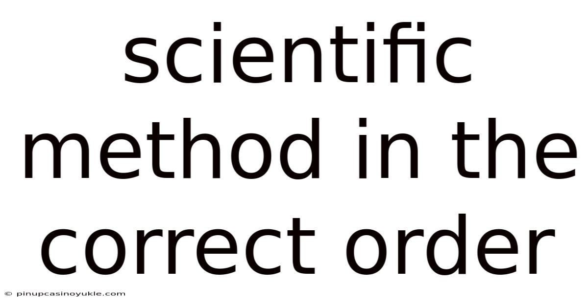 Scientific Method In The Correct Order