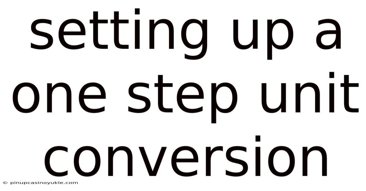 Setting Up A One Step Unit Conversion