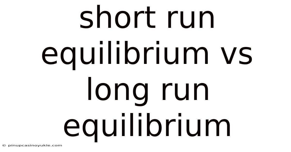 Short Run Equilibrium Vs Long Run Equilibrium
