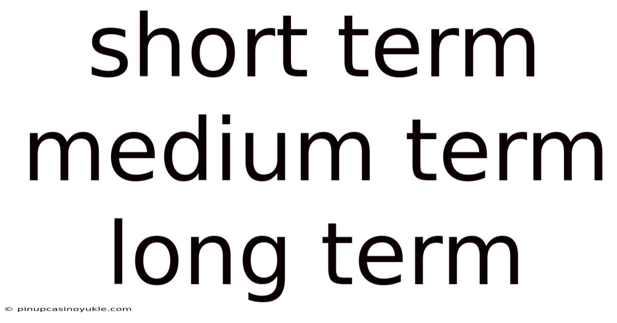 Short Term Medium Term Long Term