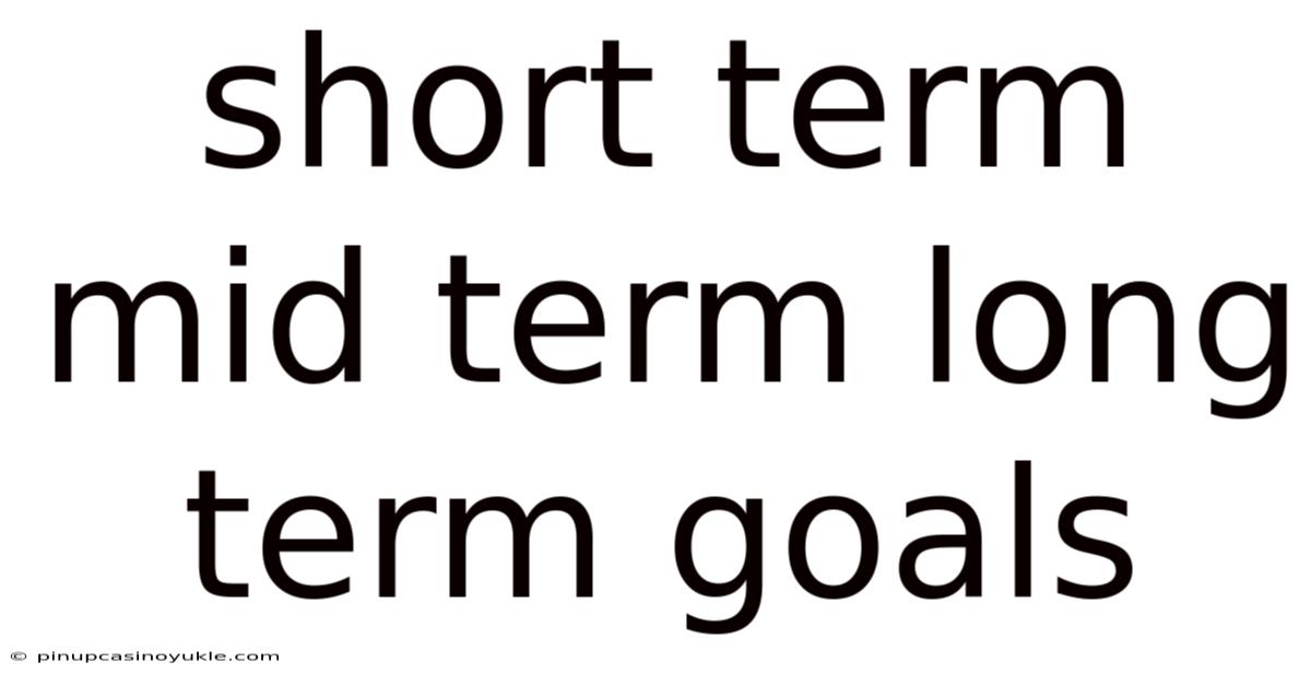 Short Term Mid Term Long Term Goals