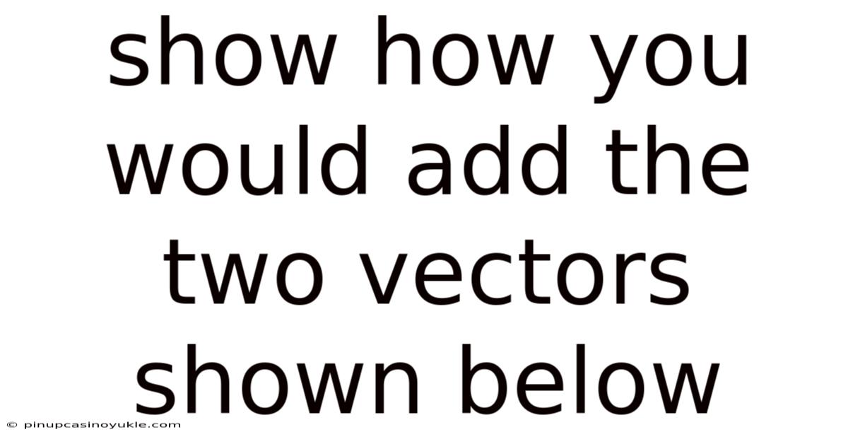 Show How You Would Add The Two Vectors Shown Below