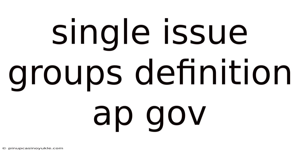 Single Issue Groups Definition Ap Gov