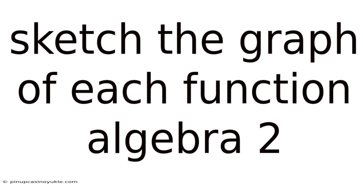 Sketch The Graph Of Each Function Algebra 2
