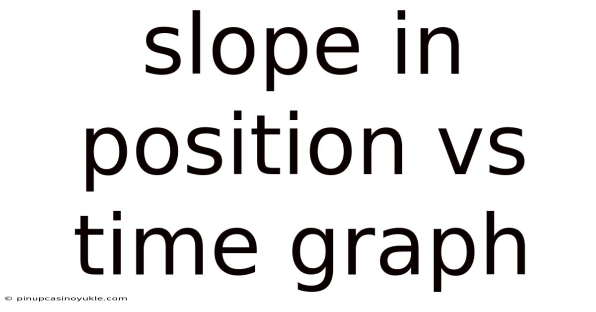 Slope In Position Vs Time Graph