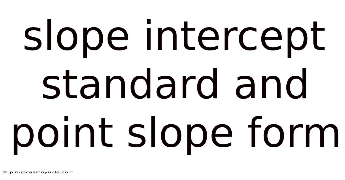 Slope Intercept Standard And Point Slope Form