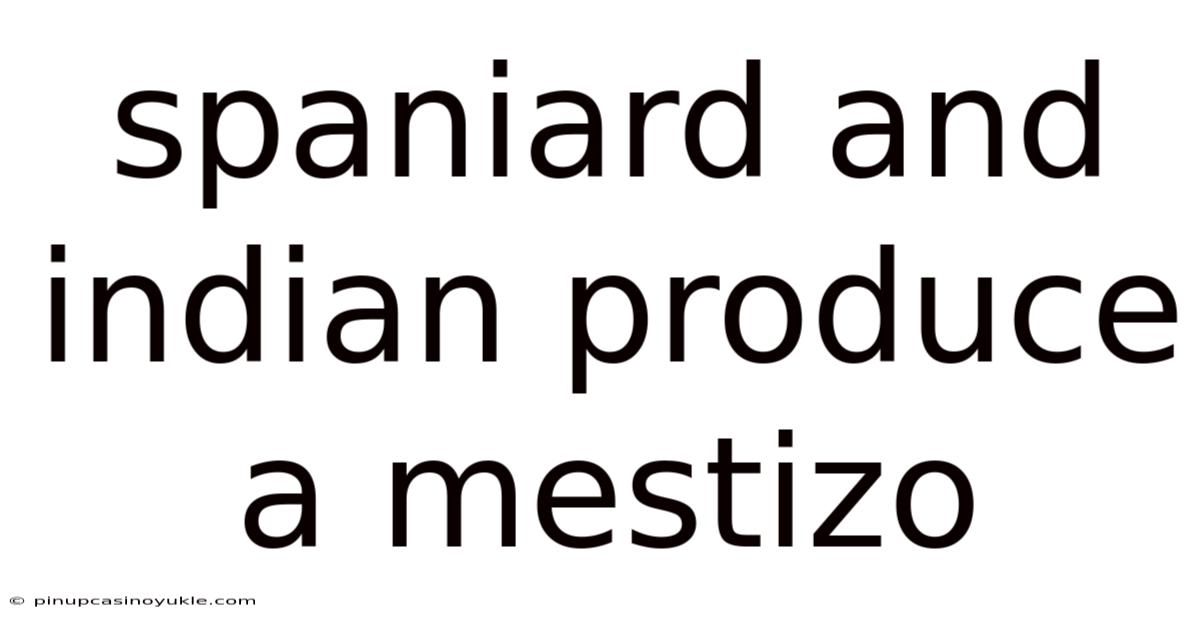 Spaniard And Indian Produce A Mestizo