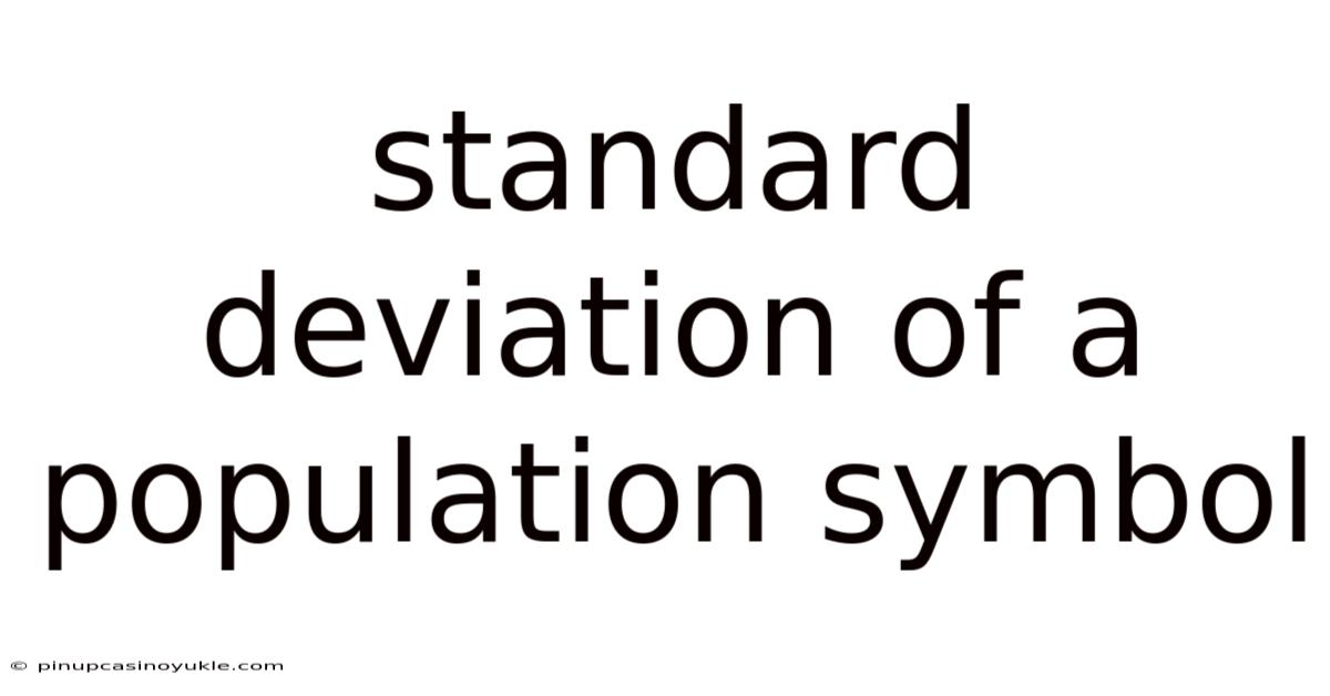Standard Deviation Of A Population Symbol