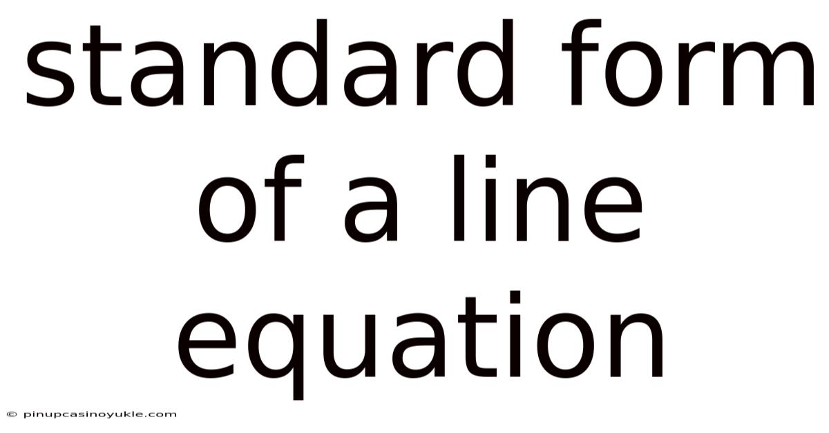 Standard Form Of A Line Equation