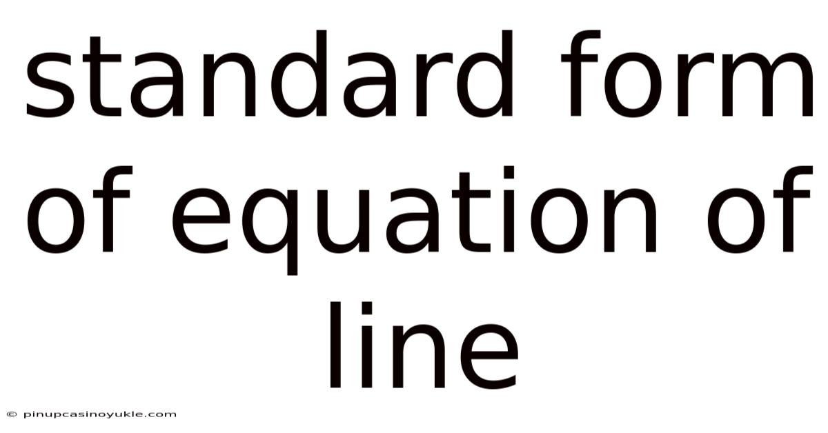Standard Form Of Equation Of Line