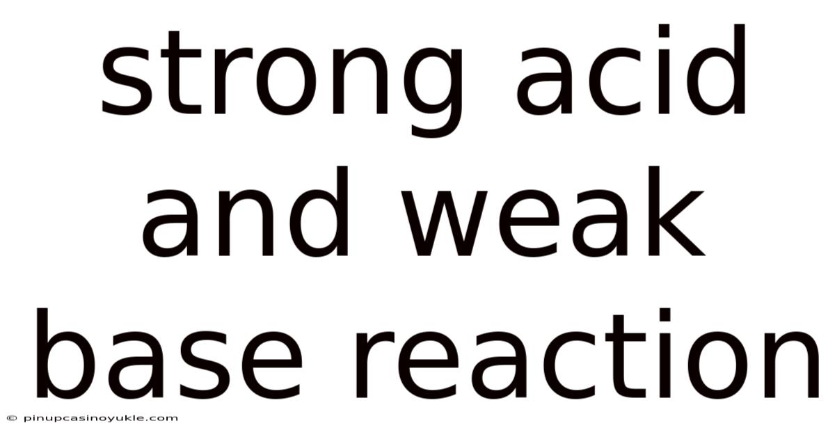 Strong Acid And Weak Base Reaction