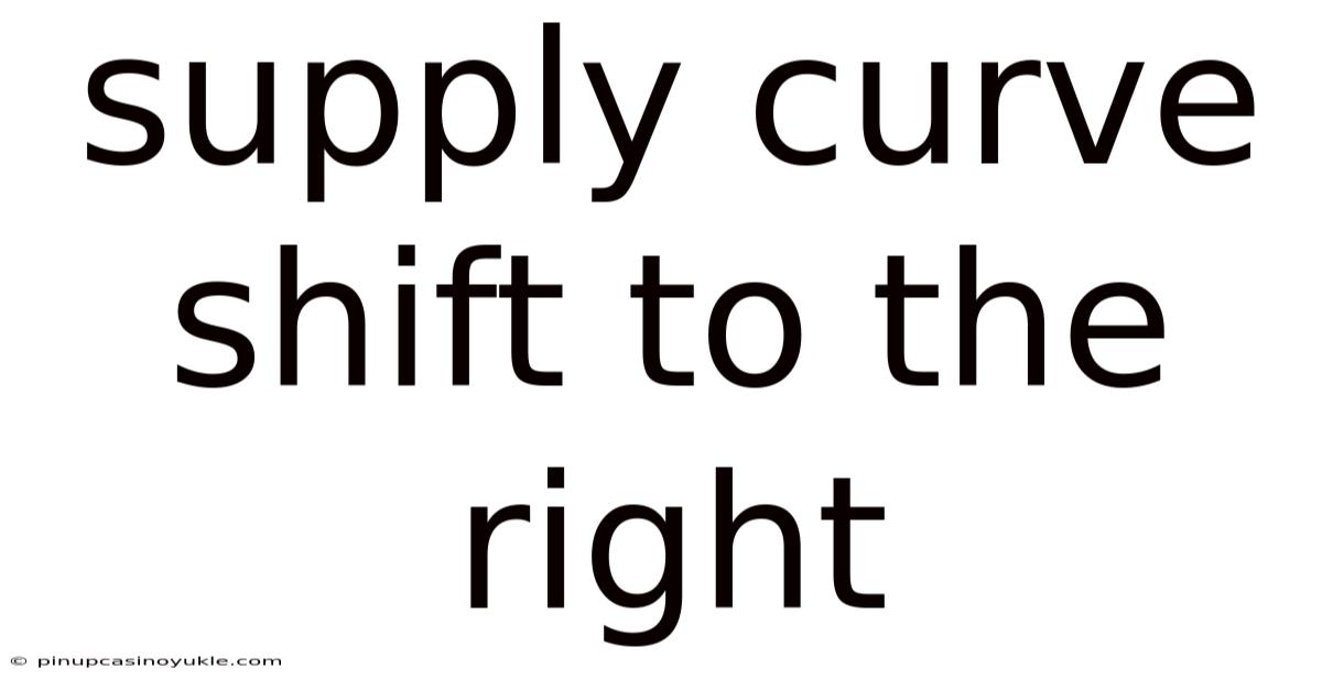 Supply Curve Shift To The Right