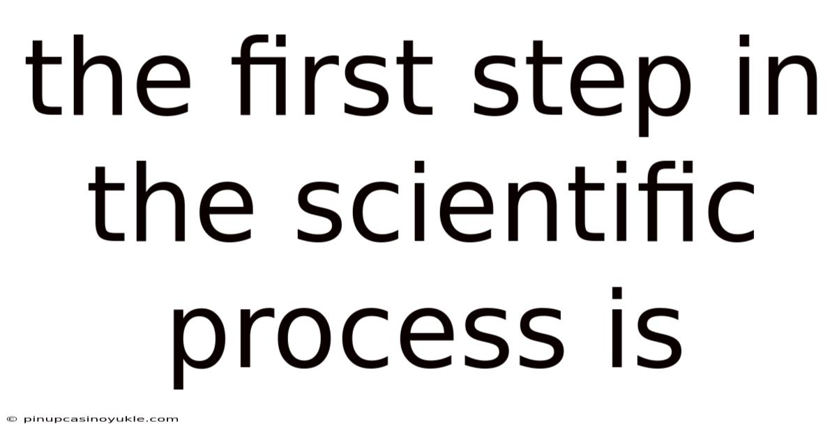 The First Step In The Scientific Process Is