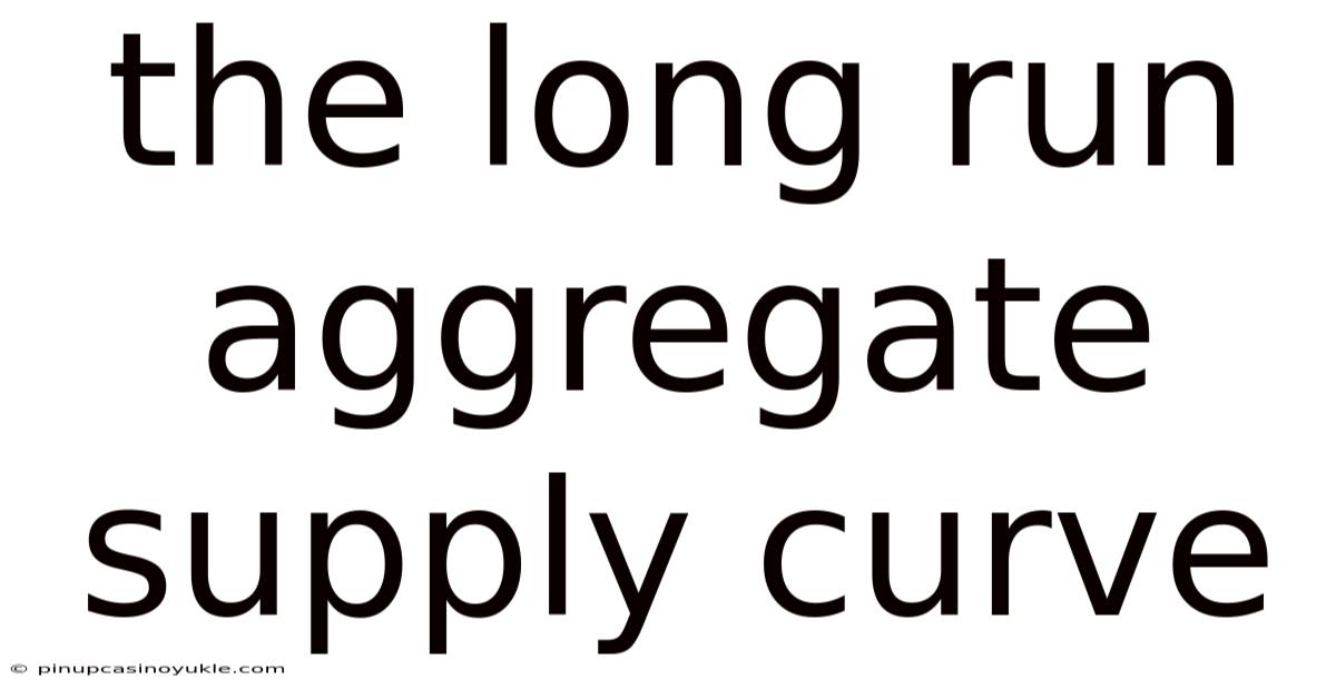 The Long Run Aggregate Supply Curve