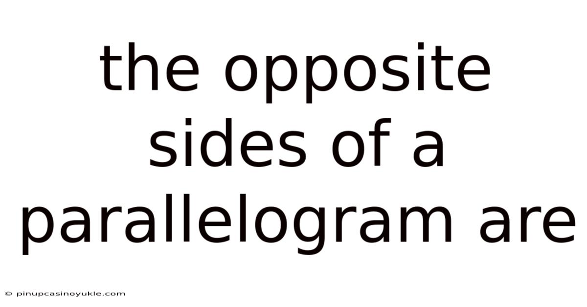 The Opposite Sides Of A Parallelogram Are