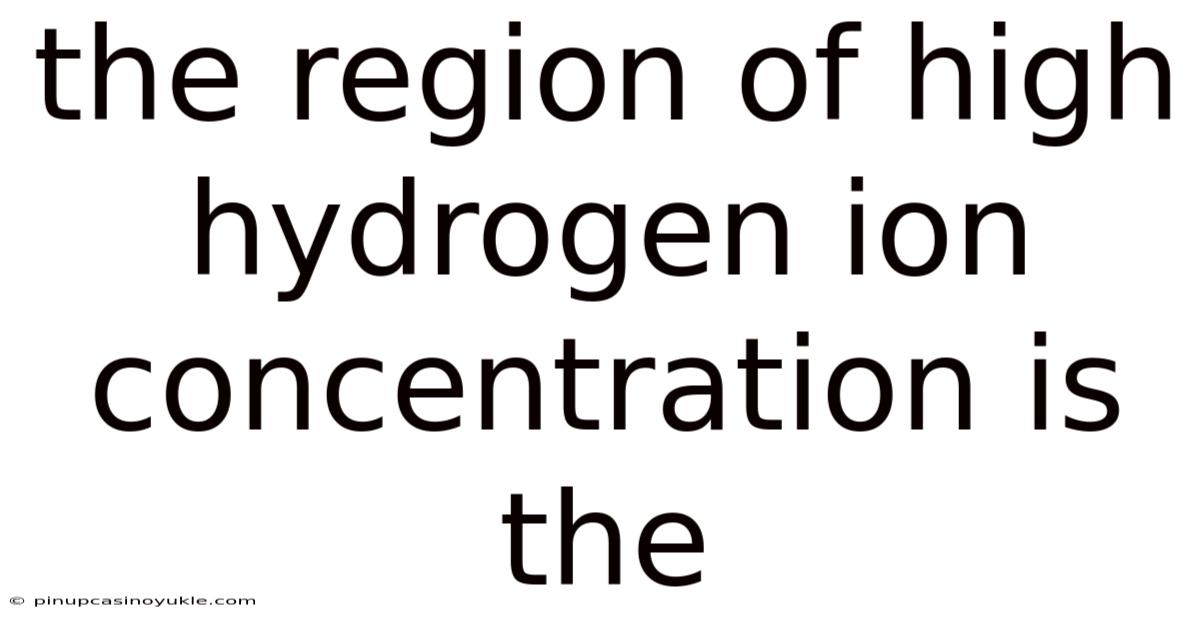 The Region Of High Hydrogen Ion Concentration Is The