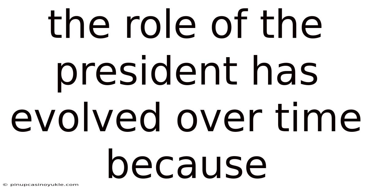 The Role Of The President Has Evolved Over Time Because