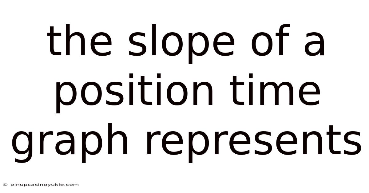 The Slope Of A Position Time Graph Represents