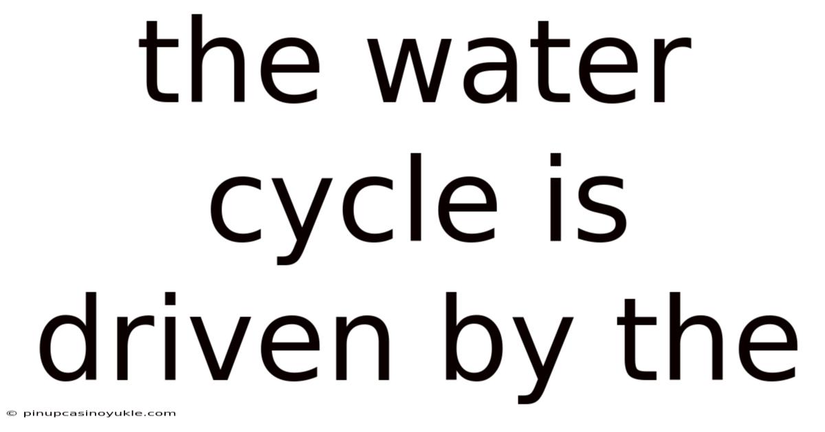 The Water Cycle Is Driven By The