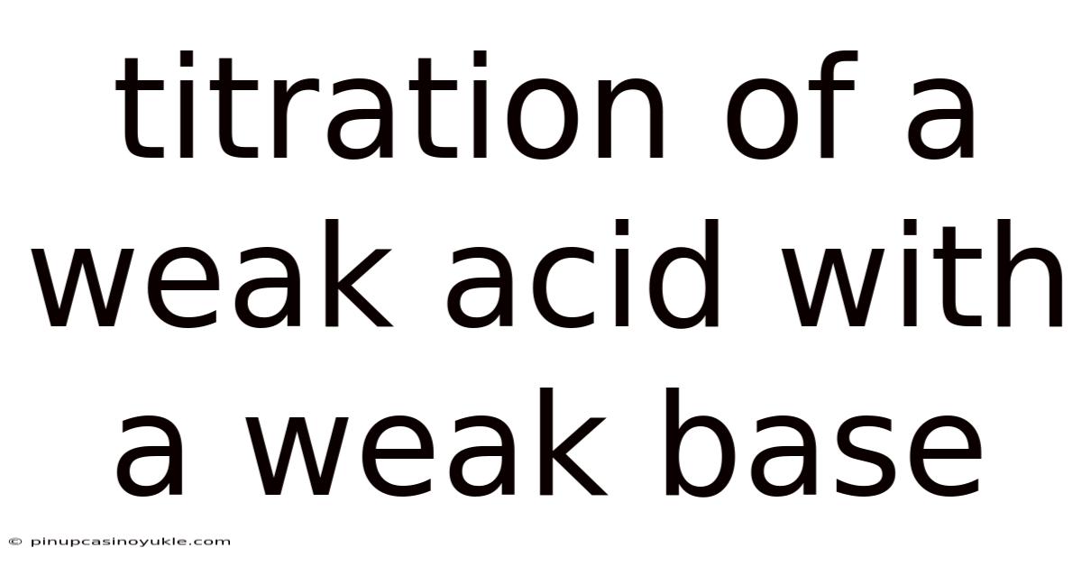 Titration Of A Weak Acid With A Weak Base