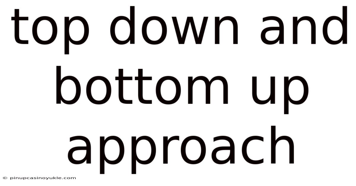 Top Down And Bottom Up Approach